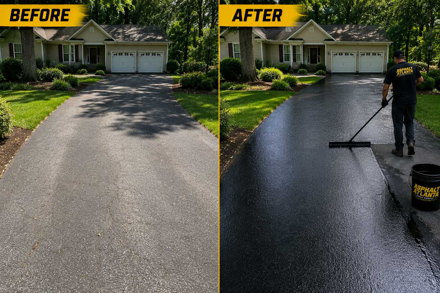 Sealcoating before and after